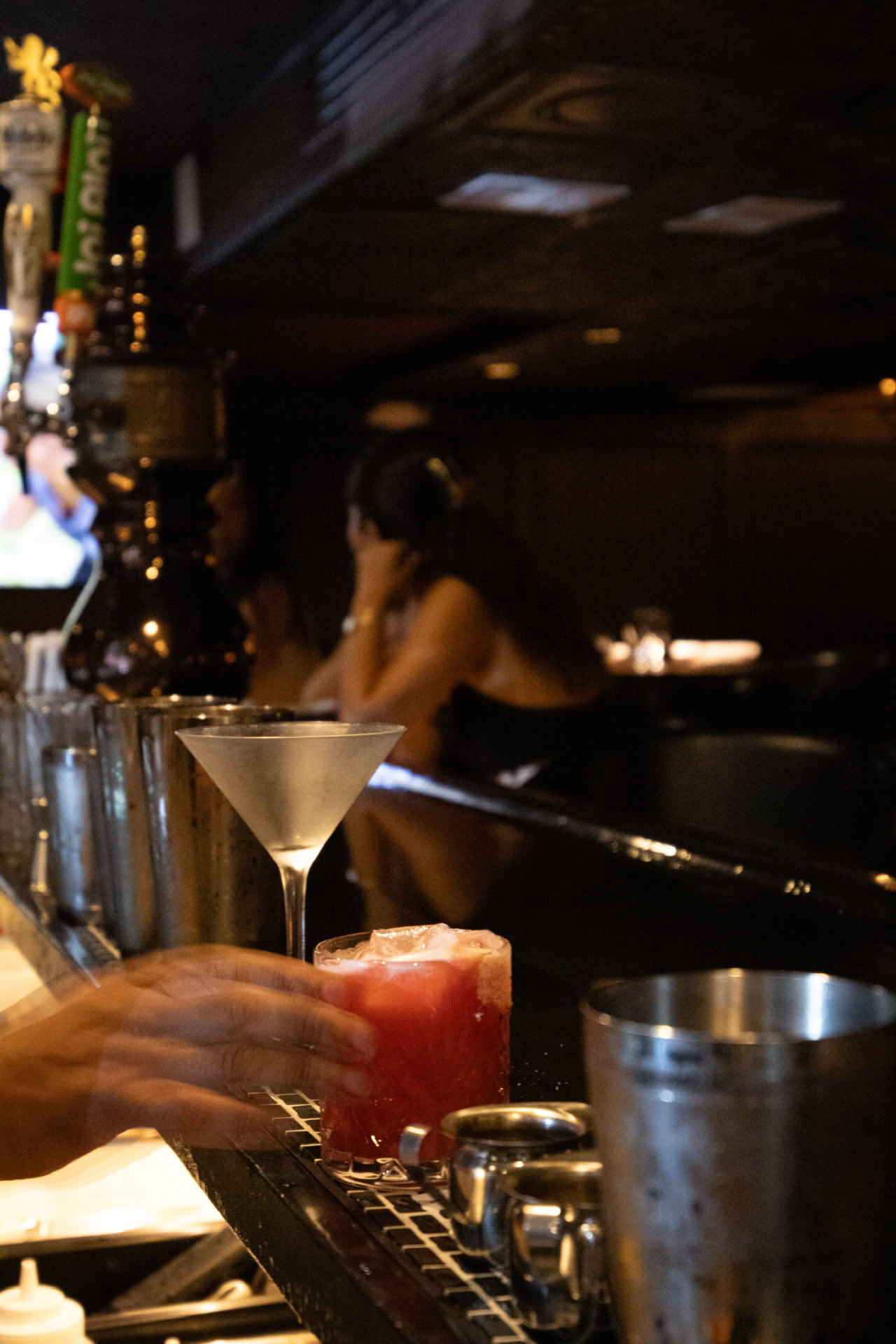 Cocktails being served at the Bueno bar